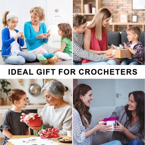 Crochetbox Crochet Hooks Set, 9 Size 2mm(B)-6mm(J) Ergonomic Handles Crochet Hooks with Case for Arthritic Hands, Kintting Needle with Crocheting Tool for Crocheters in Kuwait