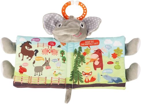 Baby Books 0-6 Months,Infant Toys, Elephant Soft Cloth Touch Feel Crinkle Books for Babies Toddlers,Baby Toys 3-6 Months 6 to 12 Months 1-3 Years Baby Gifts Boy Girl,Bunny Stuffed Plush Teething Toys in Kuwait