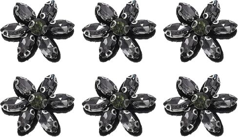 uxcell 6Pcs Handmade Flower Beaded Patches, Glass Crystal Appliques Embroidery Sewing Beaded Flower Applique Patch for Dress Bags Headband Decor, Multicolor in Saudi Arabia