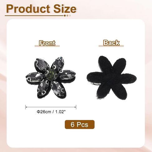 uxcell 6Pcs Handmade Flower Beaded Patches, Glass Crystal Appliques Embroidery Sewing Beaded Flower Applique Patch for Dress Bags Headband Decor, Multicolor in Saudi Arabia