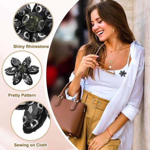 uxcell 6Pcs Handmade Flower Beaded Patches, Glass Crystal Appliques Embroidery Sewing Beaded Flower Applique Patch for Dress Bags Headband Decor, Multicolor in Saudi Arabia