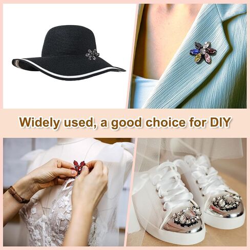 uxcell 6Pcs Handmade Flower Beaded Patches, Glass Crystal Appliques Embroidery Sewing Beaded Flower Applique Patch for Dress Bags Headband Decor, Multicolor in Saudi Arabia