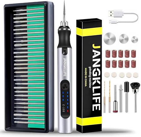 مجموعة أدوات دوارة لاسلكية صغيرة، 3 سرعات قابلة للتعديل وقابلة لإعادة الشحن عبر USB مع 41 ملحقًا للصنفرة والتلميع والحفر والحفر والحرف اليدوية in Kuwait