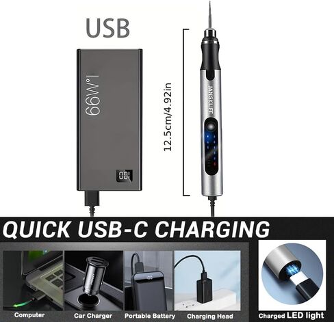 مجموعة أدوات دوارة لاسلكية صغيرة، 3 سرعات قابلة للتعديل وقابلة لإعادة الشحن عبر USB مع 41 ملحقًا للصنفرة والتلميع والحفر والحفر والحرف اليدوية in Kuwait