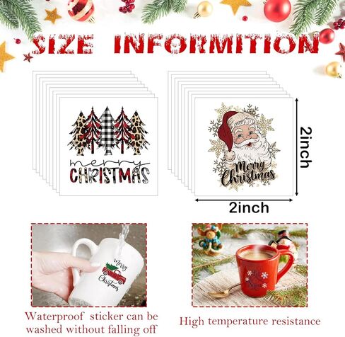 50pcs عيد الميلاد كلمة ملصقات ملصقات للحرف اليدوية UV DTF Merry Christmas Ornamp in Kuwait