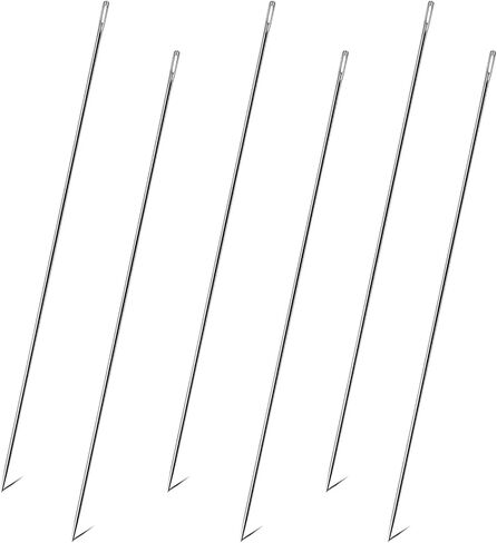 Mudder 6 Pieces 12 Inch Upholstery Needles Long Straight Hand Sewing Needles Large Eye Stitching Needles for Home Upholstery Webbing Carpet Leather Canvas Repair Arts Crafts Projects in Saudi Arabia