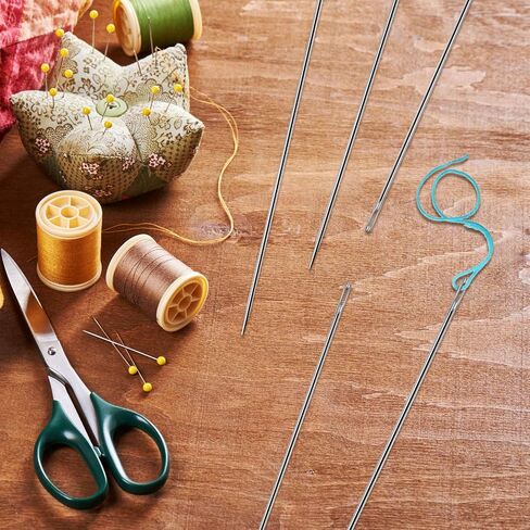 Mudder 6 Pieces 12 Inch Upholstery Needles Long Straight Hand Sewing Needles Large Eye Stitching Needles for Home Upholstery Webbing Carpet Leather Canvas Repair Arts Crafts Projects in Saudi Arabia