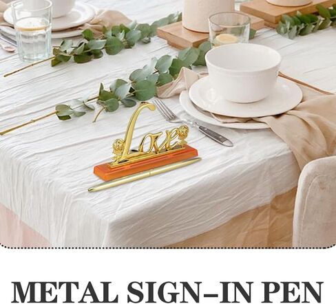 Vaguelly 1 Set Guest Book Pen: Decorative Love Rose Wedding Signing Pen Set - Guestbook Table Decoration - Bridal Shower Favors For Reception Desk Use in Saudi Arabia