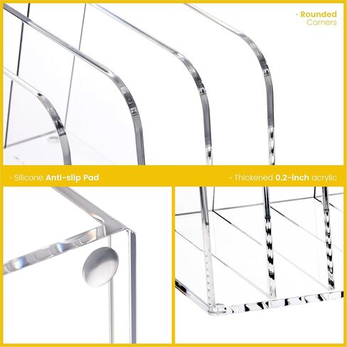 منظم ملف مكتب Yuxun ، 5 مقاطع رأسية Clear Acrylic Desk Organizer File Holder Sarter Office Office for Office Home & Classroom （B5） in Kuwait