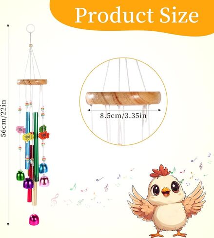Chicken Toys for Coop, Enrichment Toys Wind Chimes Home Garden Colorful Art Hanging Chick Peck Toy Decoration with Bells Fun & Interactive Hens Brooder Accessories for Bird Parrot Lovebird in Saudi Arabia