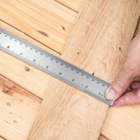12 Inch Ruler Machinist Metal Ruler with Cork Backing - Non Slip Straight Edge Rulers with Inch & Centimeter Measurements for School Office Engineering in Saudi Arabia