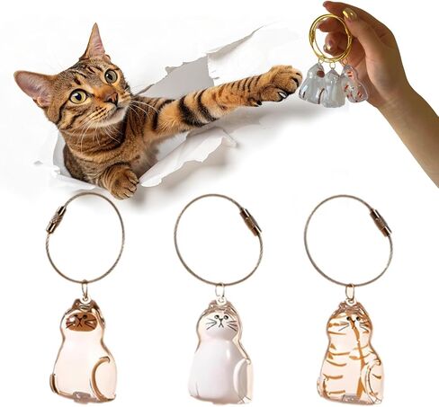 3 PCS Cat Hair Keychain ، 2025 New Cats fur keykain keykain ، Home Pets Memorial Gifts ، Cats fur kefsake capsake ، هدية تذكارية فريدة من نوعها لمحبي القطط (كذب القط) in Kuwait