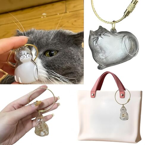 Cat Fur Memorial Keychain Keepsake Capsule Hair Storage Pendant for Pet Remembrance Fillable in Saudi Arabia