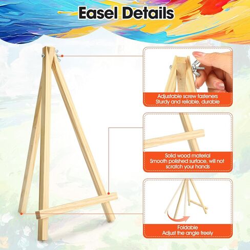 148 Pack Canvas و Eastel مجموعة للحفل 8 × 10 في لوحات قماش للطلاء مع فرش Easels من طلاء صواني الطلاء والدهانات الأكريليك Canvas الطلاء للأطفال البالغين المراهقين الفصول الدراسية. in Kuwait