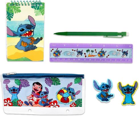 مجلدات غرزة للمدرسة - تشمل حزمة Binder Disney Binder ، 2 مجلدات محفظة ، دفتر ملاحظات ، أقلام الرصاص ، محو ، حاكم ، المزيد | مجموعة اللوازم المدرسية ليلو وغرزة in Saudi Arabia