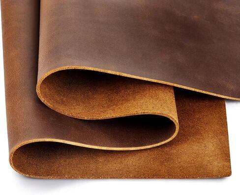 Genuine Cowhide Leather Brown Color 12'' X 24" Sheets for Crafts 1.8-2.0 mm Thickness Pre Cut Pieces for Tooling, Art, Sewing, Hobby for Cutting and Laser Engraving Machines in Saudi Arabia