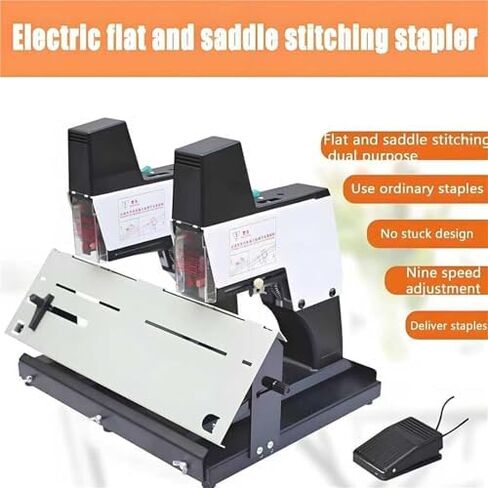 Stapler & Binder التلقائي للسرد الكهربائي ، غرزة مسطحة A3 ، آلة ربط الكتب 9 سرعات ، حماية المربى ، ما يصل إلى 40 ورقة (مزدوجة) - مثالية لتجميع الوثائق الفعالة in Kuwait