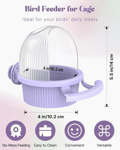 Pawfly No Mess Bird Feeder with Water Dispenser, Food and Water Bowl for Parakeet, Parrot, Cockatiel, Budgie and Lovebird in Saudi Arabia