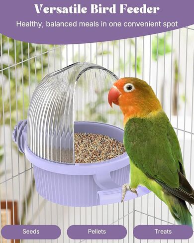 Pawfly No Mess Bird Feeder with Water Dispenser, Food and Water Bowl for Parakeet, Parrot, Cockatiel, Budgie and Lovebird in Saudi Arabia