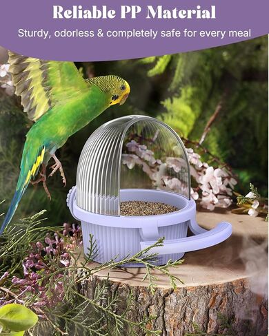 Pawfly No Mess Bird Feeder with Water Dispenser, Food and Water Bowl for Parakeet, Parrot, Cockatiel, Budgie and Lovebird in Saudi Arabia