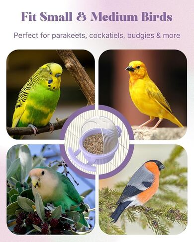 Pawfly No Mess Bird Feeder with Water Dispenser, Food and Water Bowl for Parakeet, Parrot, Cockatiel, Budgie and Lovebird in Saudi Arabia