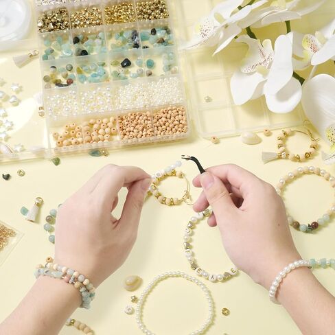 TOIPINIO Bracelet Making Kit Jewelry Making Supplies Kit Natural Stone Beads for Irregular Natural Stone with for DIY Craft Friendship Bracelet/Necklace/Earrings for Adults (Amazonite) in Saudi Arabia