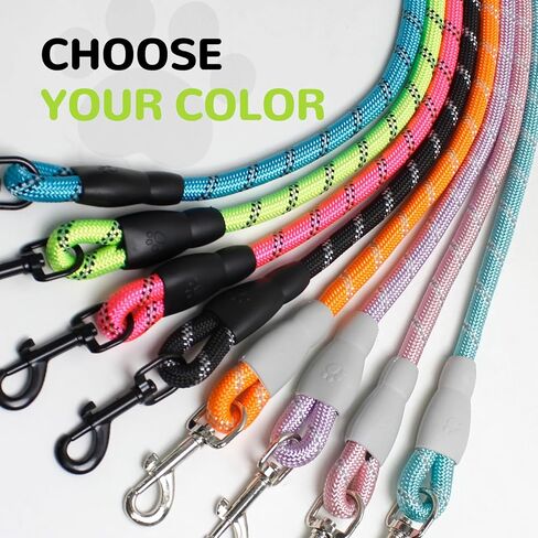 YALAVA Dog Leash 6 FT with Comfortable Black Padded Handle,1/2in Heavy Duty Highly Reflective Rope & 360° Swivel Hook for Walking, Running, Training, Blue in Kuwait