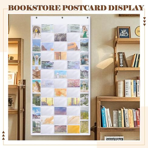 52 Pocket Greeting Card Postcard Display Storage Stand Portable Oxford Fabric Cards Display Stand for Vendors Multi Pictures Organizer Brochure Photos Oxford Fabric Wall Card Hanging Holder in Saudi Arabia