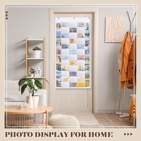 52 Pocket Greeting Card Postcard Display Storage Stand Portable Oxford Fabric Cards Display Stand for Vendors Multi Pictures Organizer Brochure Photos Oxford Fabric Wall Card Hanging Holder in Saudi Arabia