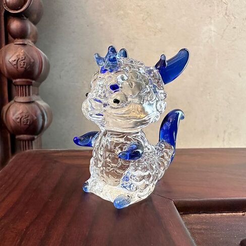 تمثال تنين Crystal Dragon المقتنيات الزجاجية للحيوانات الثقبة للوزن Dragon Decor Decord Decords Decorations Christmas Townible التماثيل القابلة للتجمع الهدايا البلورية الزجاجية (الوردي) in Kuwait