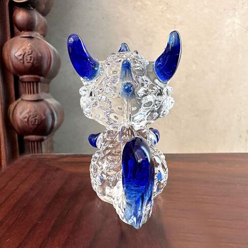 تمثال تنين Crystal Dragon المقتنيات الزجاجية للحيوانات الثقبة للوزن Dragon Decor Decord Decords Decorations Christmas Townible التماثيل القابلة للتجمع الهدايا البلورية الزجاجية (الوردي) in Kuwait