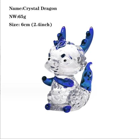 تمثال تنين Crystal Dragon المقتنيات الزجاجية للحيوانات الثقبة للوزن Dragon Decor Decord Decords Decorations Christmas Townible التماثيل القابلة للتجمع الهدايا البلورية الزجاجية (الوردي) in Kuwait