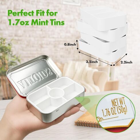إدراج منظم القصدير من 4 عبوات متوافق مع علب Altoids 1.76oz النعناع-المقسمات المثالية للضروريات الشخصية ، وتخزين سفر حبوب منع الحمل ، أو المجوهرات ، أو الإمدادات الفنية ، أو معدات الصيد (الأزرق) in Kuwait