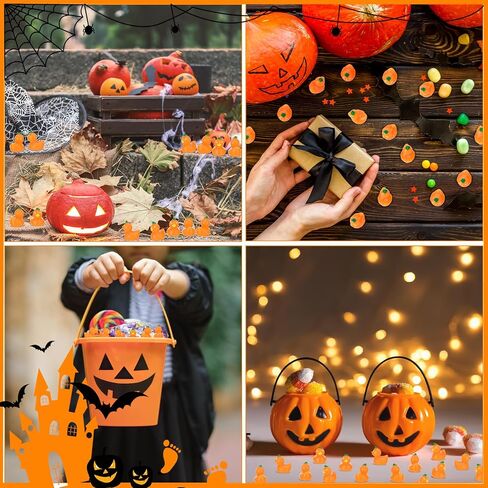 60pcs Halloween Mini Resin Ducks, Tiny Pumpkin Duck Figures, Miniature Animals Figurines Bulk for Dollhouse Prank Halloween Birthday Party DIY Decoration Craft in Saudi Arabia
