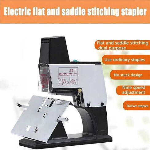 Stapler Stapler Electric ، موثق SAD-LDER التلقائي ، A3 Stitch Sad-Lood Stapler ، آلة ربط أوتوماتيكية 9 سرعات ، حماية المربى ، آلة ربط الكتب لما يصل إلى 40 ورقة (واحدة) in Kuwait