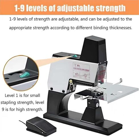Stapler Stapler Electric ، موثق SAD-LDER التلقائي ، A3 Stitch Sad-Lood Stapler ، آلة ربط أوتوماتيكية 9 سرعات ، حماية المربى ، آلة ربط الكتب لما يصل إلى 40 ورقة (واحدة) in Kuwait