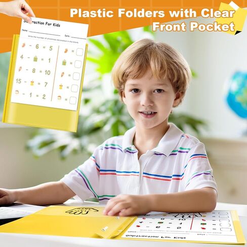 Henoyso 24 Pcs 2 Pocket Take Home Folders Parent-Teacher Communication Plastic Homework Folder with 3 Clear Pockets and 3 Prongs for School Office, 11.8 x 9.45 Inch(Red) in Saudi Arabia
