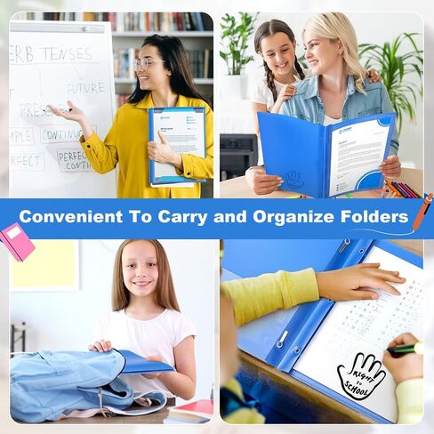 Henoyso 24 PCS 2 Pocket Take Home Bolders Folder-Actor-Actors Communication Plastic Homeord مع 3 جيوب واضحة و 3 شق لمكتب المدرسة ، 11.8 × 9.45 بوصة (أحمر) in Kuwait