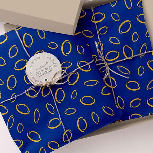 Whaline 100 Sheets Blue Cartoon Hedgehog Tissue Paper Gold Ring Gift Paper Paper Game Diy Art Crafts Tissue لحفلة ألعاب عيد ميلاد العطلات ، 13.8 × 19.7 بوصة in Saudi Arabia
