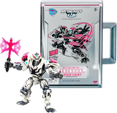 MrBeast Lab Platinum Series 6.5" Panther Battle Titan Collector Figure, Extreme Detailing, Premium Packaging, 35 Points Of Articulation, Will You Discover A Legendary Titanium Panther? Styles May Vary in Kuwait