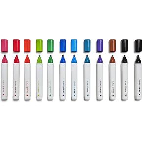 Staples Tru Red Tank Dry Erase Markers ، Tip Zisel ، ألوان متنوعة 12 علامات شكل برميل Squircle ، AP معتمدة من ألوان زاهية ، زاهية مشرقة ، صيغة الرائحة المنخفضة المثالية للفصول الدراسية ، المكتب ، المنزل in Kuwait