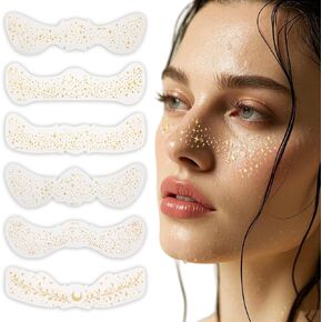 6 PCS Gold Freckles Glitter Frecles Face Tattoo Makeup Patches Freckle Standser for Singer Concerts Festival Rave Excessories in Saudi Arabia