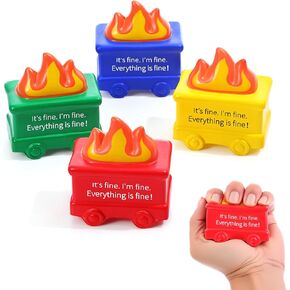 Shappy 4 Pcs Dumpster Stress Relief Balls Dumpster Anxiety Relief Gift PU Stress Balls for Adults Therapy Fidget Appreciation Gifts for Office Coworker(Colorful) in Kuwait
