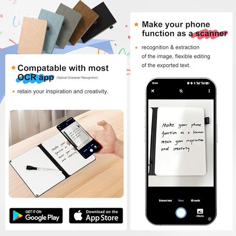 AGM Portable White Board Dry Erase Notebook, 8.4" x 6" Double Sided Folding Whiteboards with 3 Pens, Small Travel Dry Erase Board Skin-Friendly Material for Study, Meeting, Planning, Dark in Kuwait