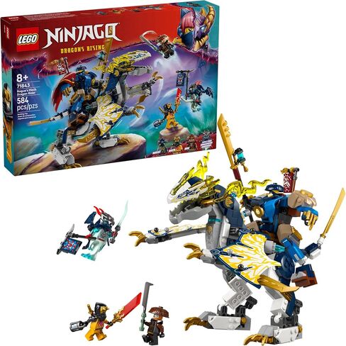 LEGO NINJAGO Rogue’s Mech Dragon Rider Building Toy - Dragons Rising Play Set & 4 Ninja Toy Minifigures for Boys & Girls, Ages 8+ - 2 Ways to Build & Play - Gift Idea for Birthdays - 71843 in Saudi Arabia