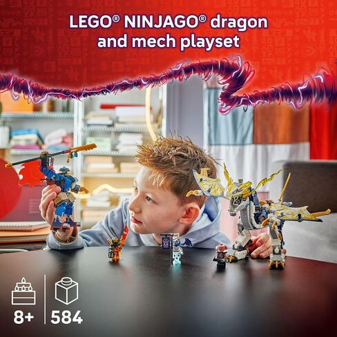 LEGO NINJAGO Rogue’s Mech Dragon Rider Building Toy - Dragons Rising Play Set & 4 Ninja Toy Minifigures for Boys & Girls, Ages 8+ - 2 Ways to Build & Play - Gift Idea for Birthdays - 71843 in Saudi Arabia