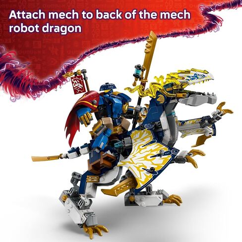 LEGO NINJAGO Rogue’s Mech Dragon Rider Building Toy - Dragons Rising Play Set & 4 Ninja Toy Minifigures for Boys & Girls, Ages 8+ - 2 Ways to Build & Play - Gift Idea for Birthdays - 71843 in Saudi Arabia