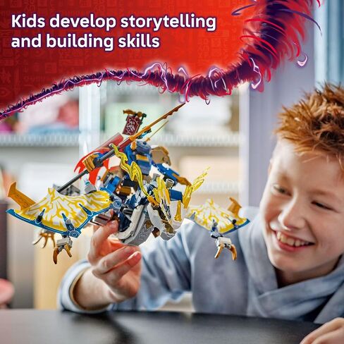LEGO NINJAGO Rogue’s Mech Dragon Rider Building Toy - Dragons Rising Play Set & 4 Ninja Toy Minifigures for Boys & Girls, Ages 8+ - 2 Ways to Build & Play - Gift Idea for Birthdays - 71843 in Saudi Arabia