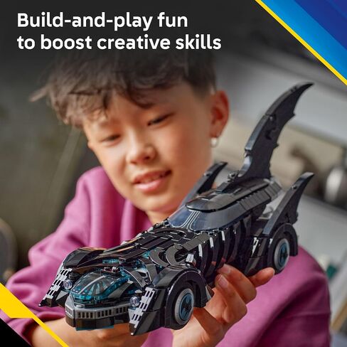 Lego DC Batman: Batman Forever Batmobile Kids Toy - لعبة بناء وتعلم لعبة الفتيات والفتيان ، الذين تتراوح أعمارهم بين 12+ - سيارة نموذجية مع Minifigure - فكرة هدية لأعياد الميلاد - 76304 in Saudi Arabia