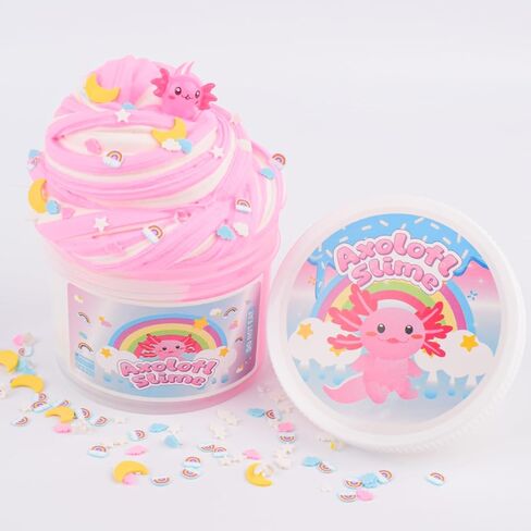 Blue Axolotl Slime ، مجموعة Slime Butter Butter ، Favors Party Party Favors للأطفال ، لعبة Super Soft ، غير طارقة ، مسطّحة ، هدايا أعياد الميلاد للبنين والبنات in Kuwait
